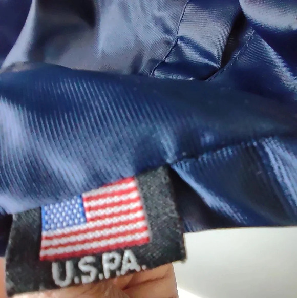 U S. Polo Assn. vintage women's jacket size L, blue/red accents pockets snaps - Picture 5 of 9